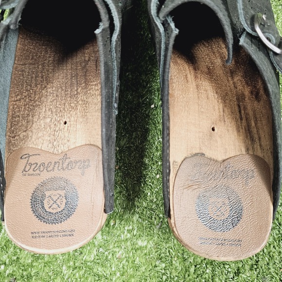 Troentorp Donatello Black Suede Slip On Clog Mules Womens Size EU 39 US 9 - Picture 8 of 8